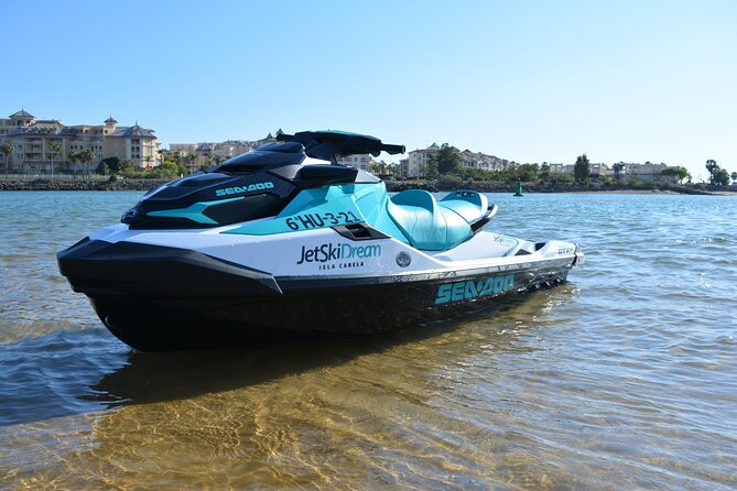 1 Hour Jet Ski Experience in Isla Canela - The open-water return and the swimming stop