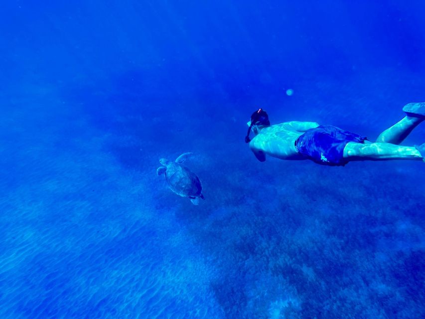 Abades: Guided Snorkeling Tour with Photos - Swimming out over volcanic rock