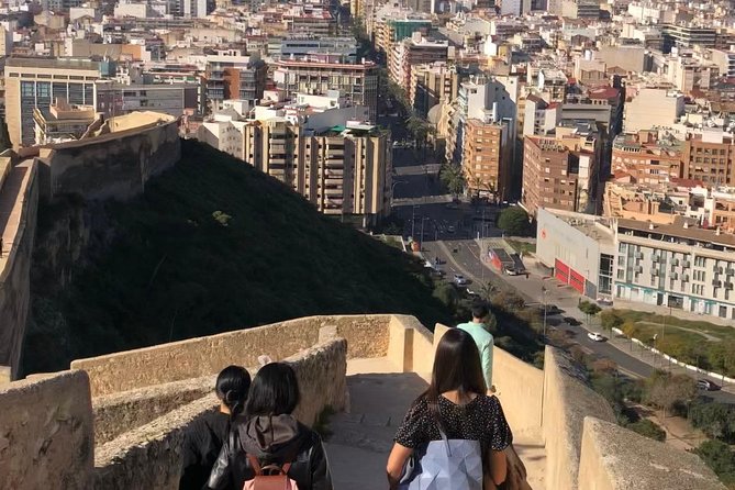 Alicante Historic Small Group Tour with Tapas Tasting - Riding up to Santa Barbara Castle