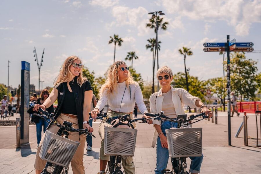 Barcelona: E-Bike Tour with Montjuic Cable Car & Boat Ride - Starting in El Raval and riding along Paral·lel