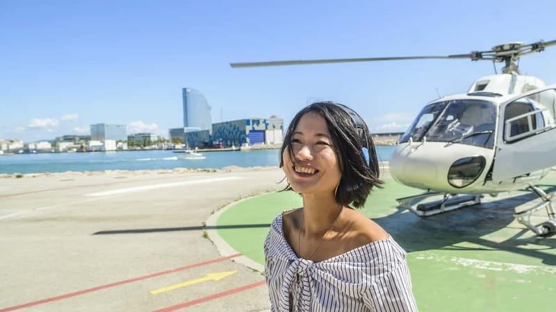 Barcelona: Helicopter Flight over Barcelona's Coastline - The coastline, Olympic Port, and Agbar Tower