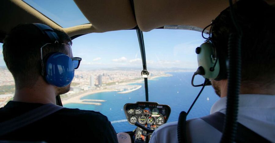 Barcelona: Helicopter Flight with Optional Yacht Cruise - Barcelona from the Port of Barcelona by helicopter