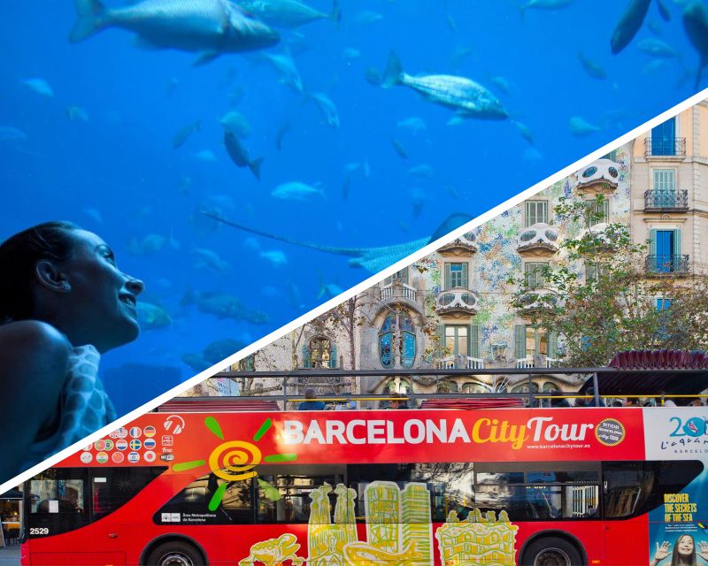 Barcelona: Hop-On Hop-Off Bus & Aquarium Tour - Key points at a glance