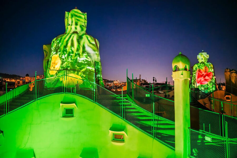 Barcelona: La Pedrera Night Experience - Barcelona views from the Eixample roof