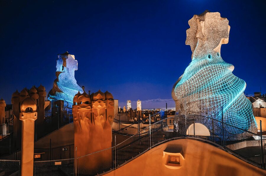 Barcelona: La Pedrera Night Experience - Courtyards and stairwells: Gaudí before the light show