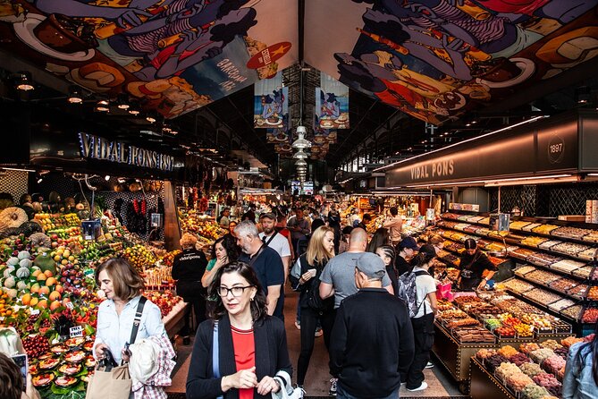 Barcelona Markets Tour - Santa Caterina Market and the monastery below