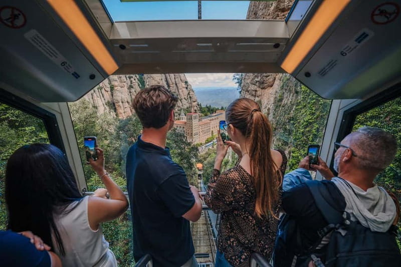 Barcelona: Montserrat Monastery and Black Madonna Day Trip - Riding the Sant Joan funicular