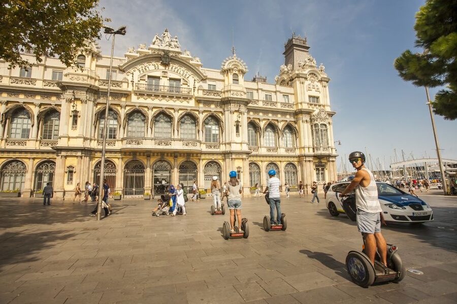 Barcelona: Old Port and Gothic Quarter Guided Segway Tour - Port Vell and the remains of the sea walls