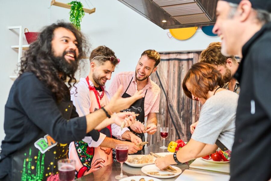 Barcelona: Paella Cooking Class with Market Visit and More - Walking to the Kitchen