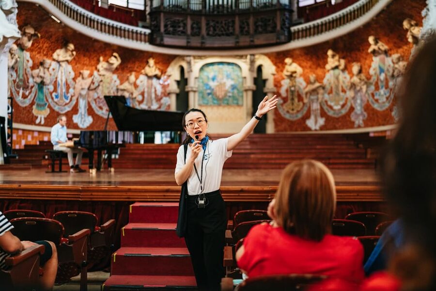 Barcelona: Palau de la Música Guided Tour - The grand staircase and its handmade details
