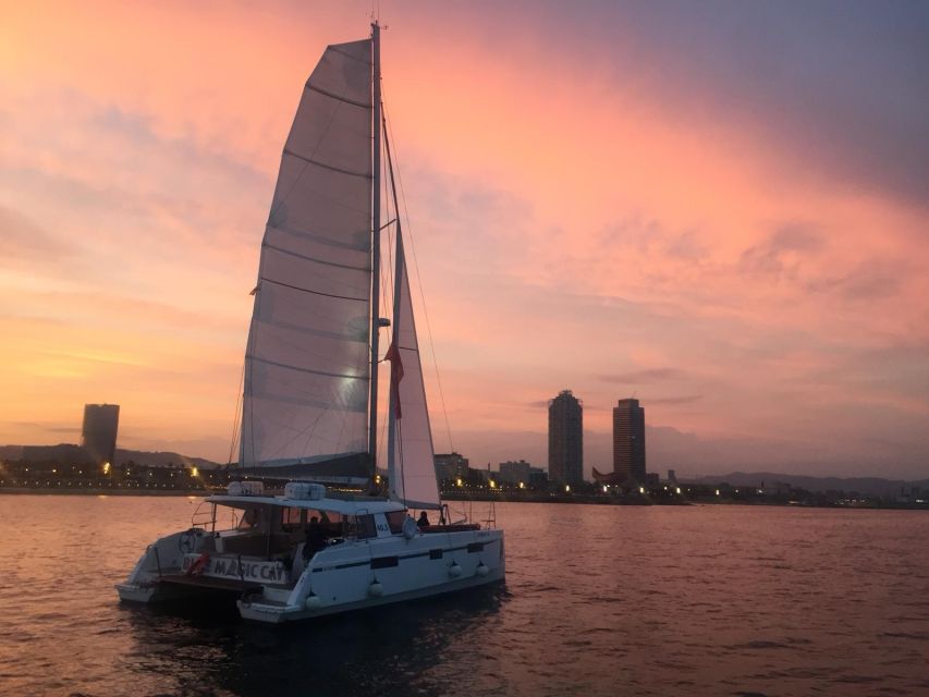 Barcelona: Sunset Sailing Tour with Open Bar & Snacks - Leaving Moll de la Marina and Port Olímpic