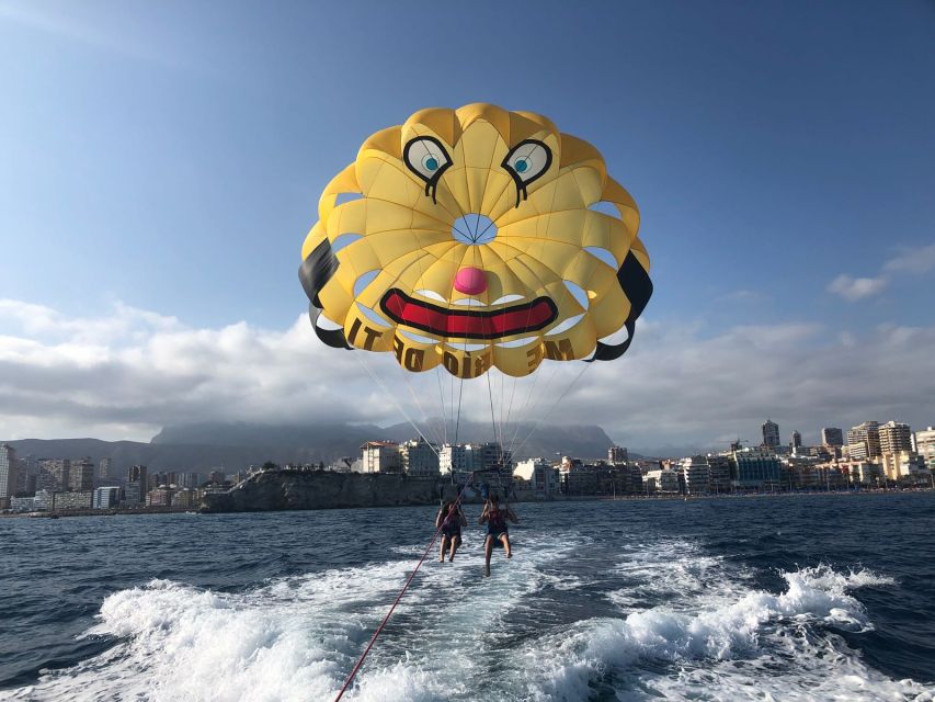 Benidorm: Parasailing Boat Trip with Costa Blanca Views - The safety briefing and getting ready to fly
