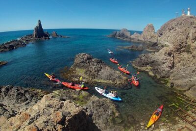 Cabo de Gata Active. Guided kayak and snorkel route through coves of the Natural Park
