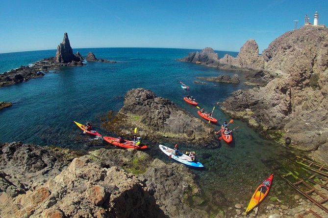 Cabo de Gata Active. Guided kayak and snorkel route through coves of the Natural Park - Coves, cliffs, and volcanic rock