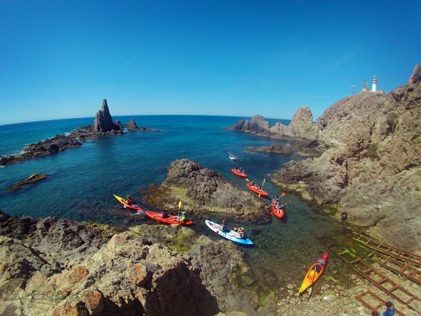 Cabo de Gata: Natural Park Kayaking and Snorkel Excursion - Seventy-five minutes along the volcanic cliffs