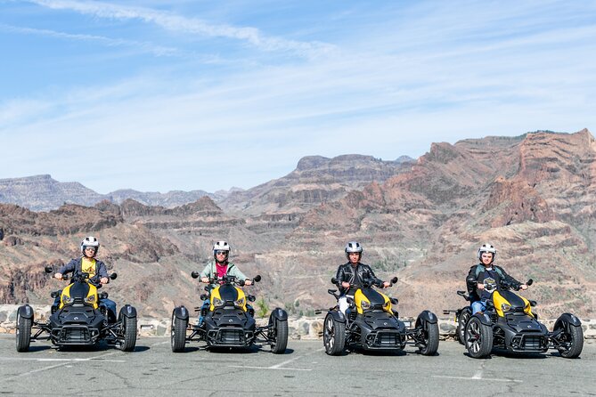 Can-am Ryker three wheels tricycle Mountain Tour (Maspalomas) - Fataga, a short stop with old village character
