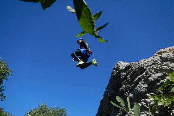 Canyoning Gorge Descent, river walk in Benahavis. - Waterfalls, pools, and the cave-like section