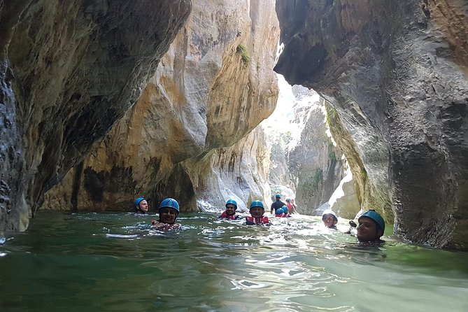 Canyoning Gorge Descent, river walk in Benahavis. - Wetsuits, helmets, harnesses, and the right shoes
