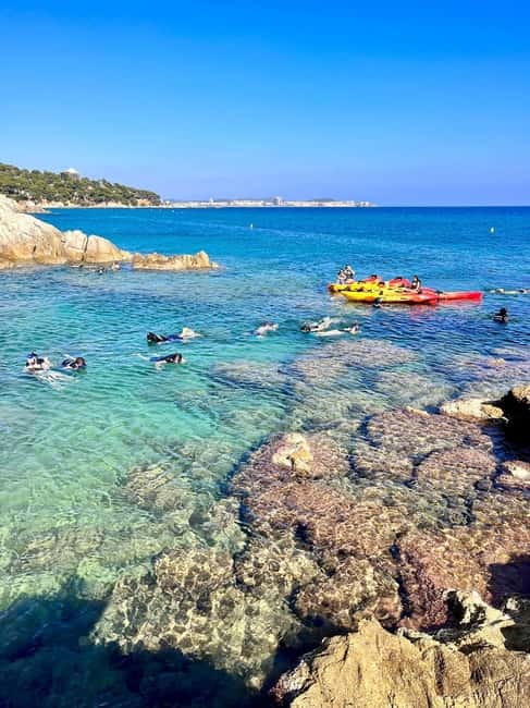 From Barcelona: Costa Brava Kayak & Snorkel Tour with Picnic - Snorkeling among fish and sea life