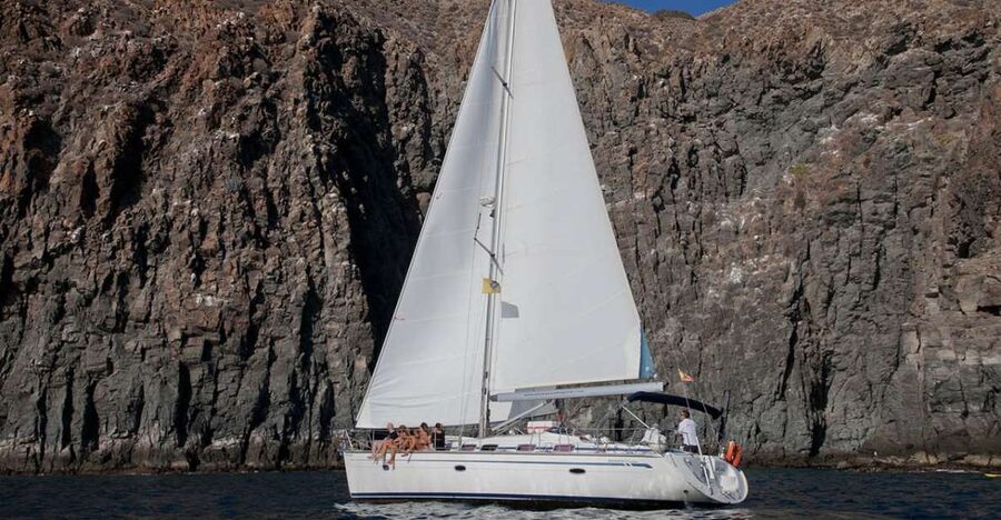 From Los Gigantes: Whale Watching Sailboat Cruise - Sailing beneath the cliffs and toward Teide views