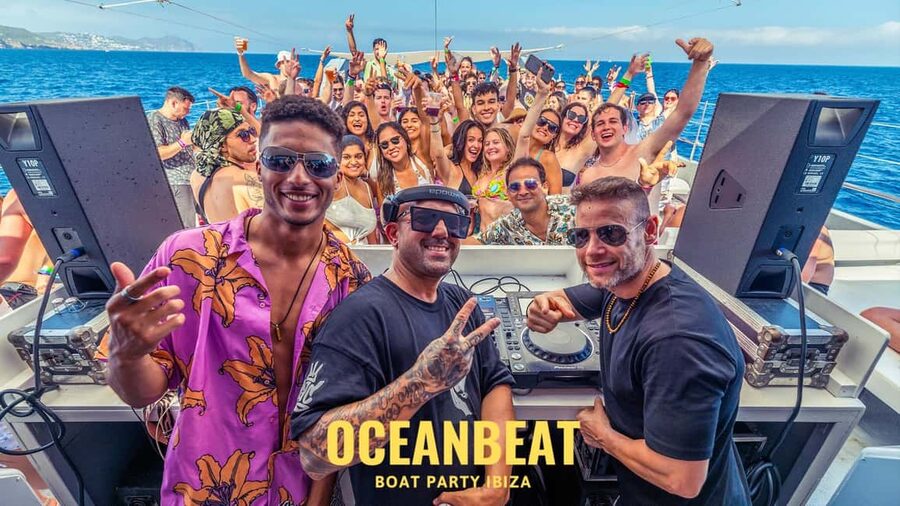 Ibiza: Ocean Club Boat Party with Premium Drinks, Food, & DJ - The Mediterranean swim stop