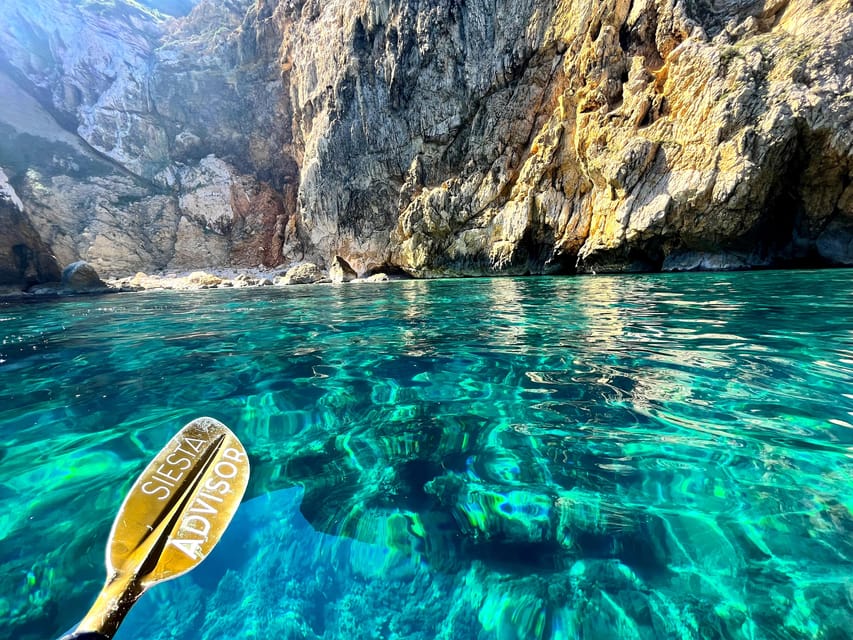 Jávea: Cala Portixol Kayak Tour with Snorkel & Cliff Jumping - Cap Negre and the coast from sea level