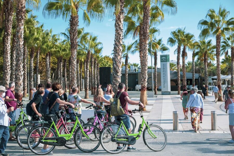 Malaga Bike Tour - Old Town, Marina & Beach - The beach promenade and the Mediterranean ride