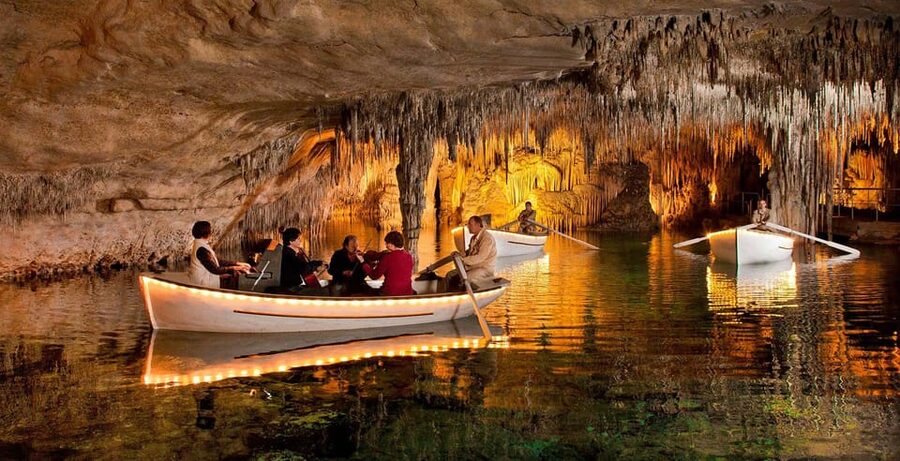 Mallorca: Drach and Hams Caves, and Porto Cristo Day Tour - Hams Caves and the blue Venetian Lake