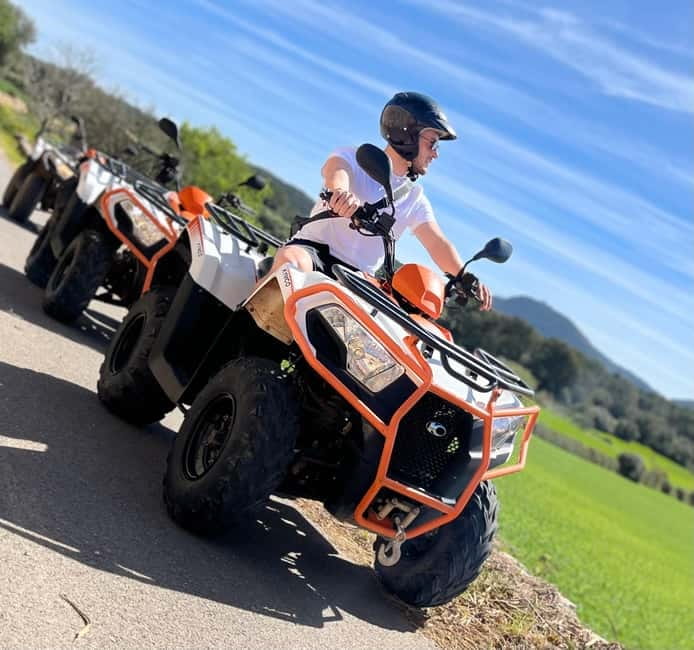 Mallorca: Quad Bike Tour, Snorkeling, and Cliff Jumping - Curving through forests toward Mount Randa