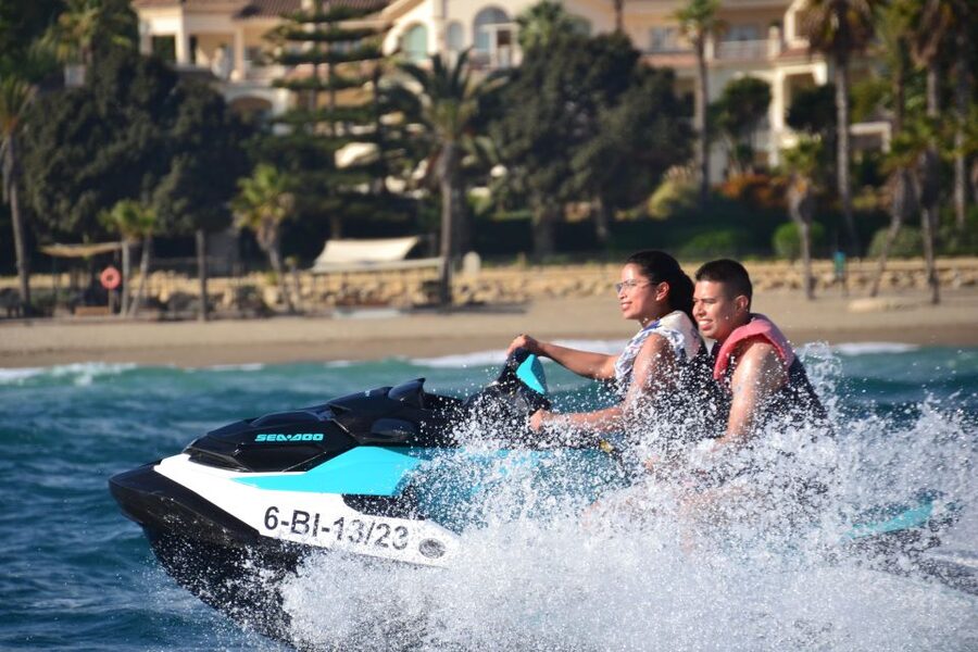 Marbella: Jet Ski at the Golden Mile - The safety briefing and equipment setup