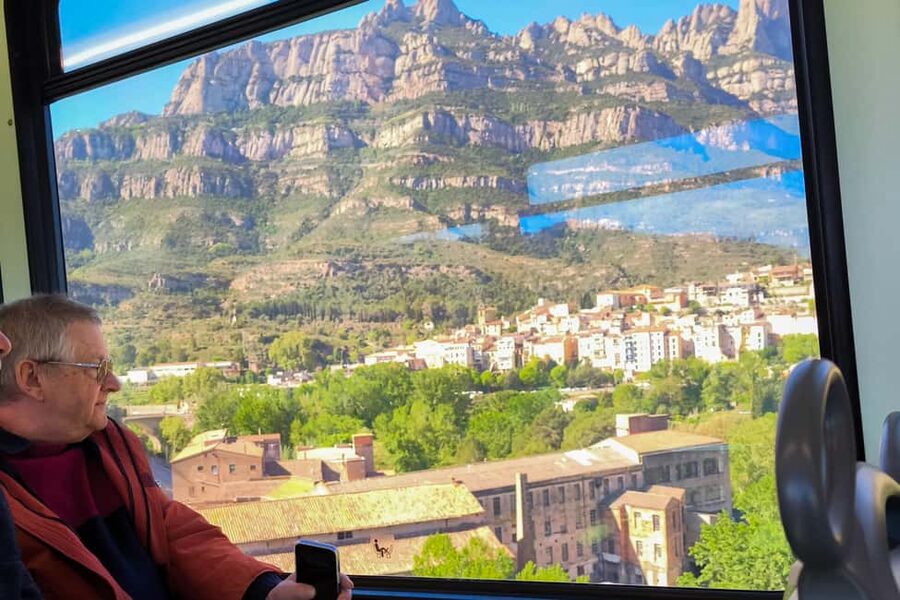 Montserrat Small Group Tour with Train and Cable Car - The cable car gives Montserrat its first great view