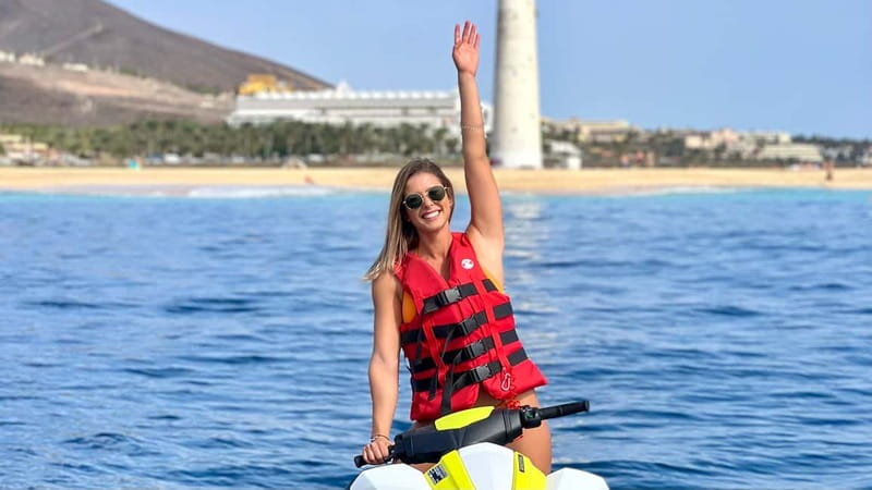 Morro Jable: Guided Jet Ski Safari (without license) - From Morro Jable Lighthouse to open water