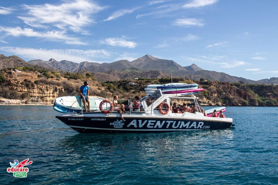 Nerja: Maro Waterfall Boat Trip with Paddleboarding & Drink - GoPro photos, drinks, and the $65 value