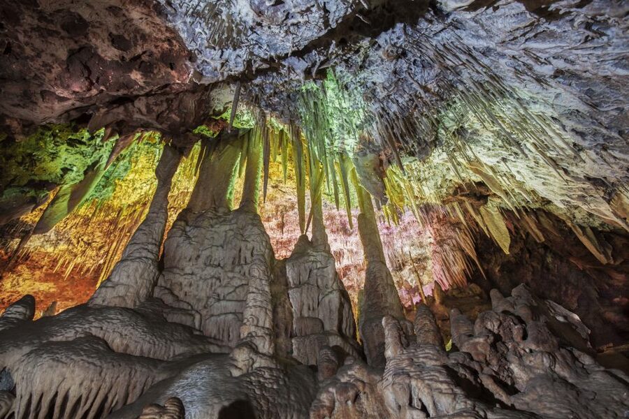 Porto Cristo: Caves of Hams Entry Ticket - The Blue Cave uses film and modern lighting