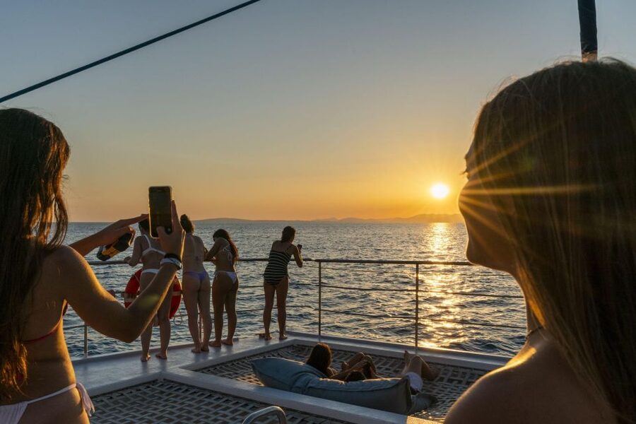 S'Arenal: Sunset Catamaran Cruise with BBQ - A BBQ served on the catamaran