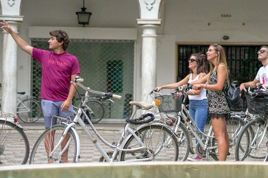 Seville: City Sightseeing and Local Culture Bike Tour - San Telmo Palace and Seville’s grand center