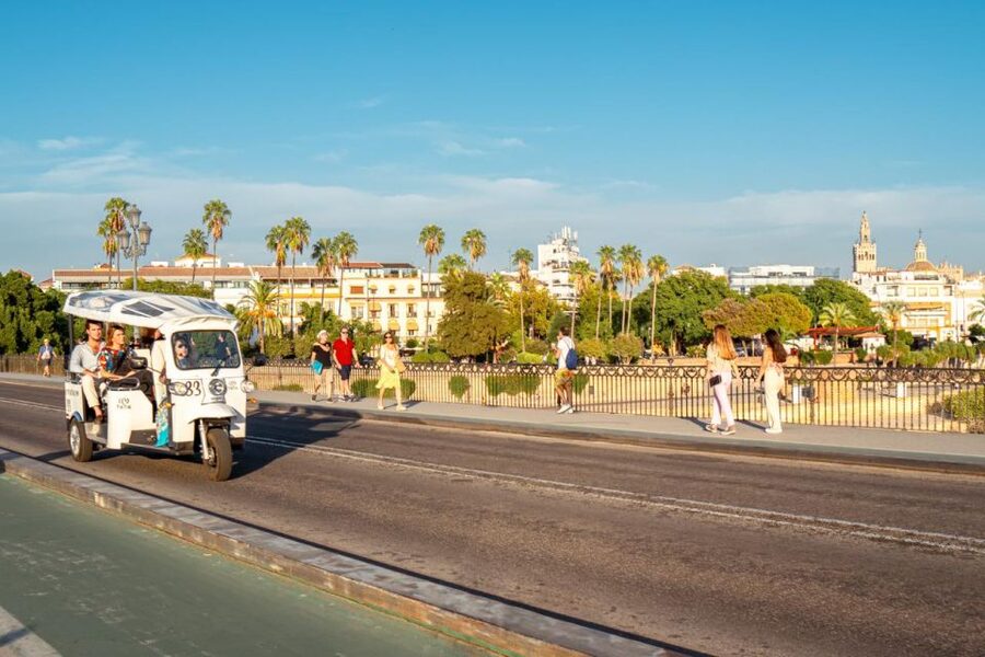 Seville: Private City Tour by Eco Tuk Tuk - The riverfront, Torre del Oro, and the Maestranza