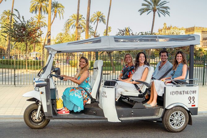 Tour Welcome Seville with Local Guide in Eco Tuk Tuk Private - River towers, bullfighting, and the Arenal district