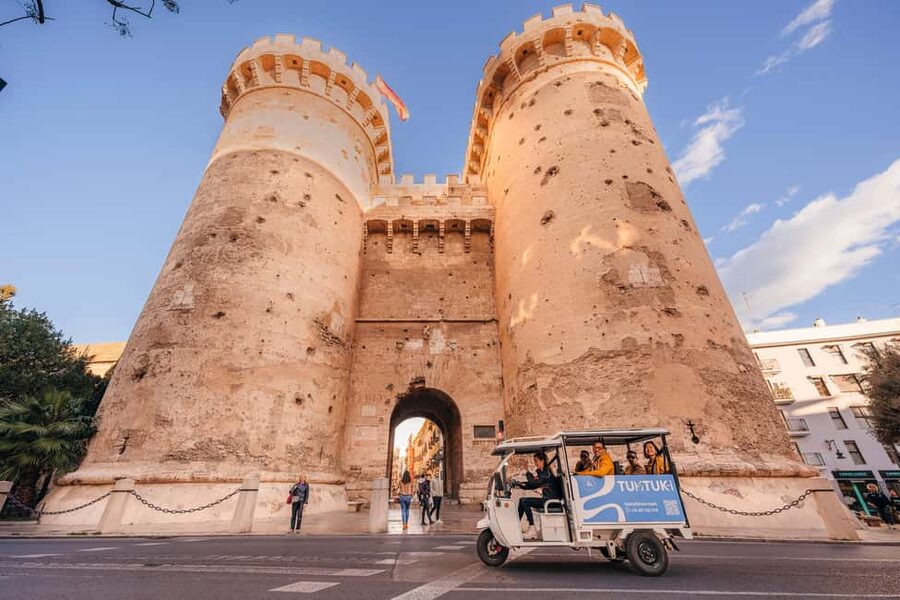 Valencia: 2-hour City Highlights Guided Tuk-Tuk Tour - Plaza de Toros, the Central Market, and Torres de Quart